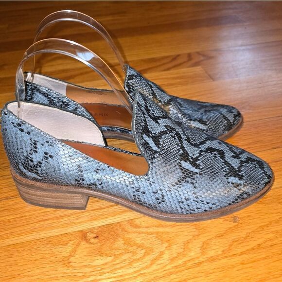Lucky Brand Blue Snake Skin Ankle Booties Womans Size 9M - Picture 1 of 7